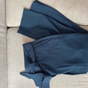 LOFT Blue Textured Trousers